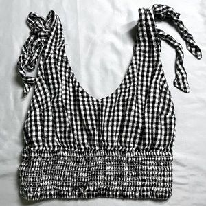 Pretty gingham tank with adjustable straps!